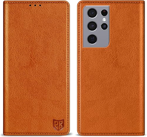 Miniatura 23 de ZZXX Funda tipo cartera para Samsung Galaxy S21 con bloqueo RFID, soporte de ranura para tarjetas, funda protectora de cuero magnético fuerte