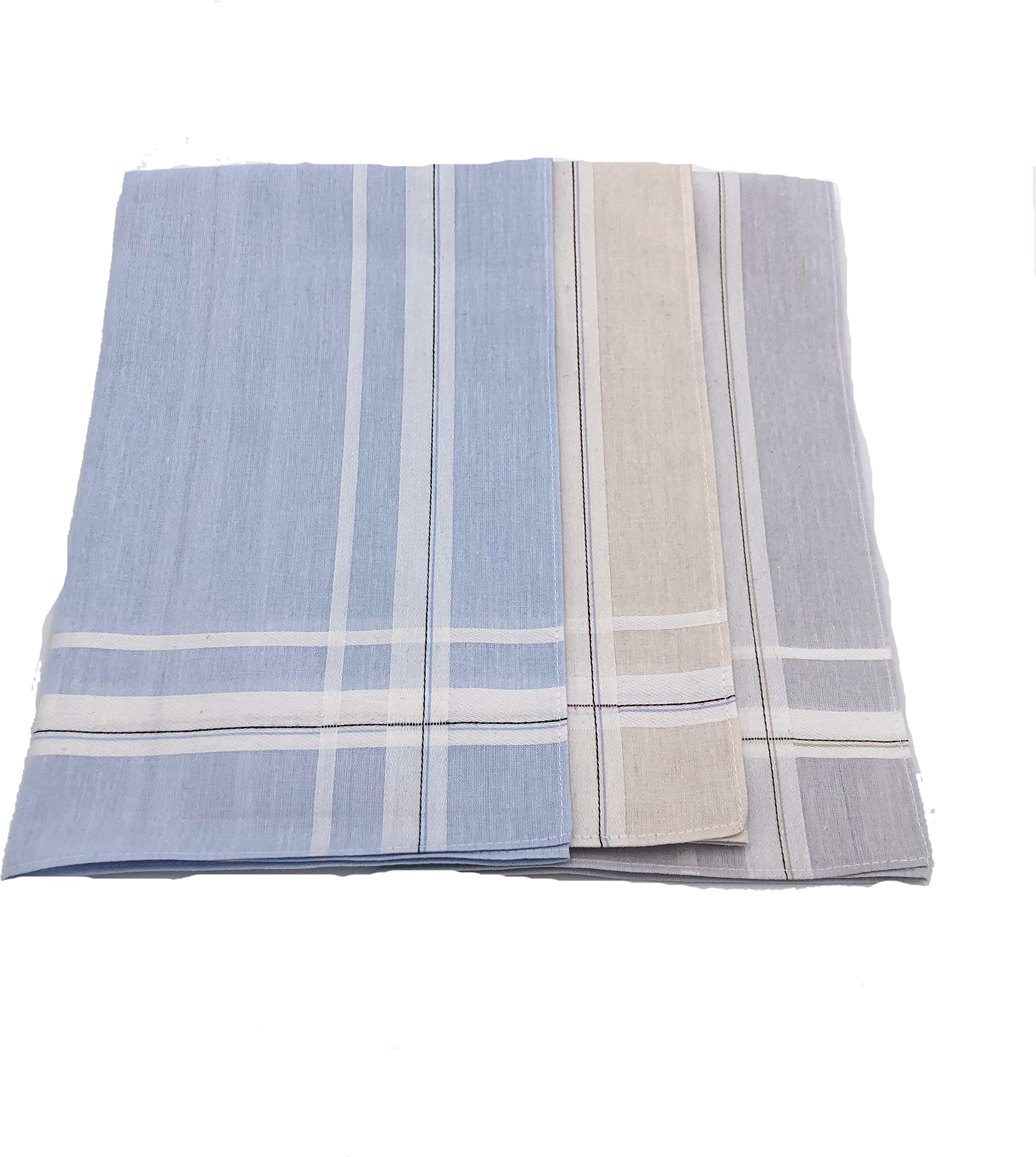 Zani Luigi Fazzoletti Uomo, Colore Pastello Chiari, Eleganti, 45X45Cm, 5 per Pacco,Cuciti con Filo di Puro Cotone 100%, Resistenti ai Lavaggi