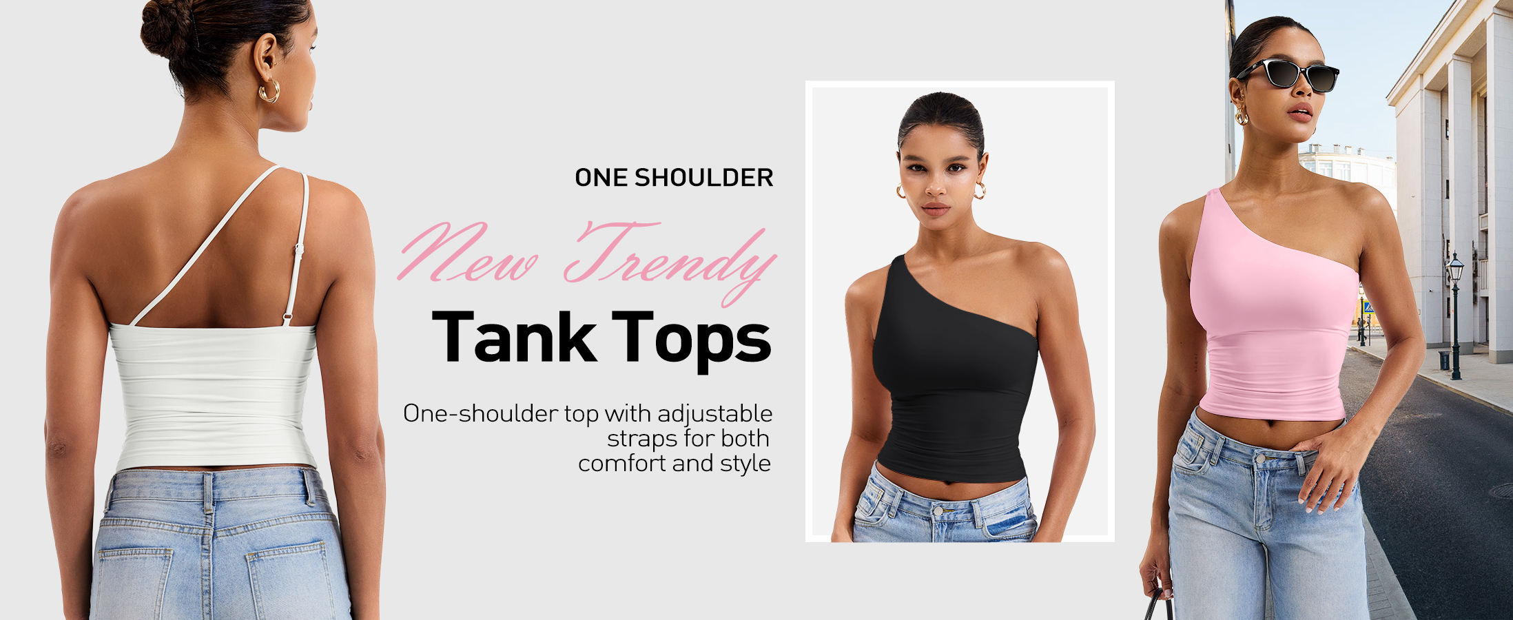 YEOREO CoreFlex Womens One Shoulder Tops Sleeveless Going Out Tank YEOREO CoreFlex Womens One Shoulder Tops Sleeveless Going Out Tank