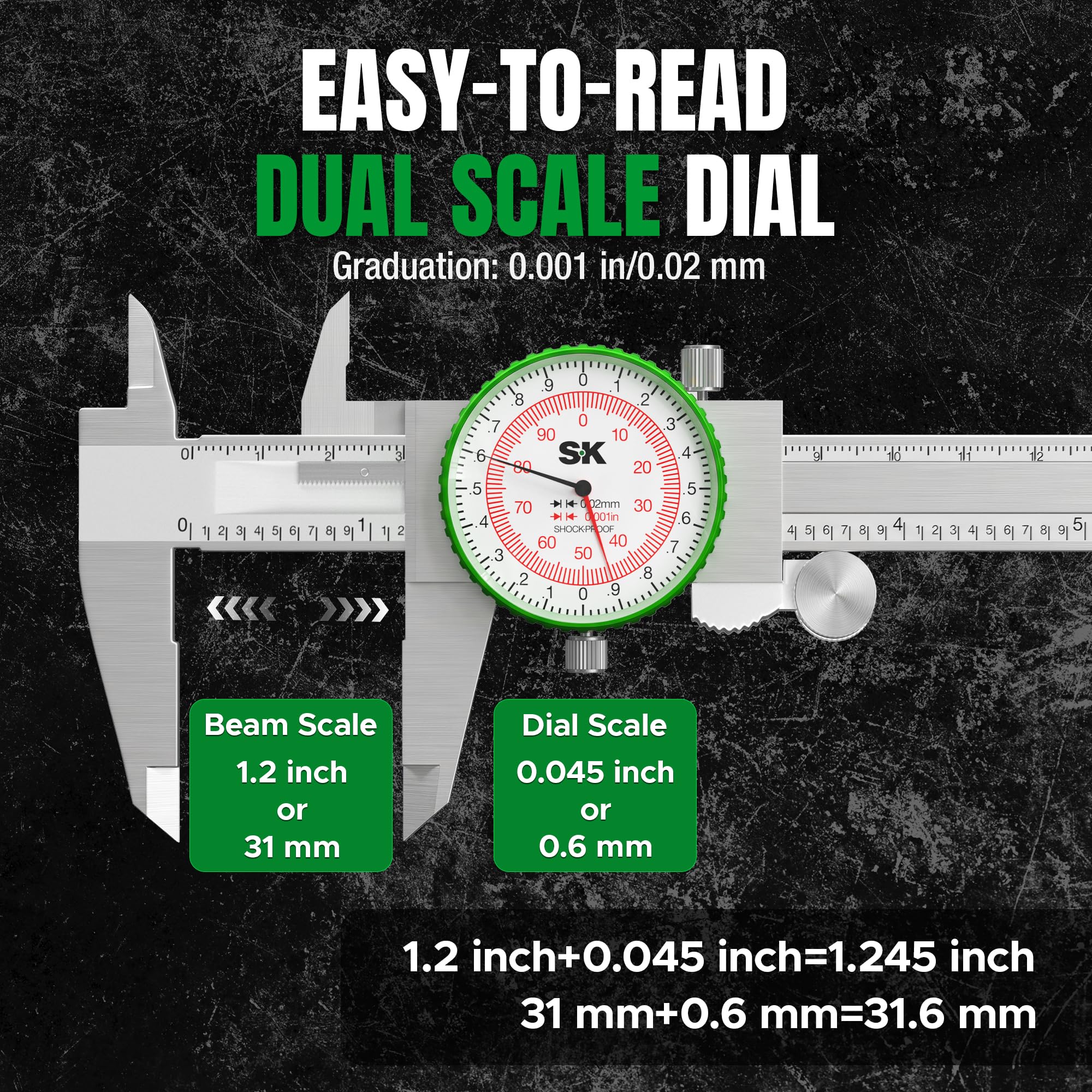 SK Dial Caliper - 6" Precision Measurement Tool -4