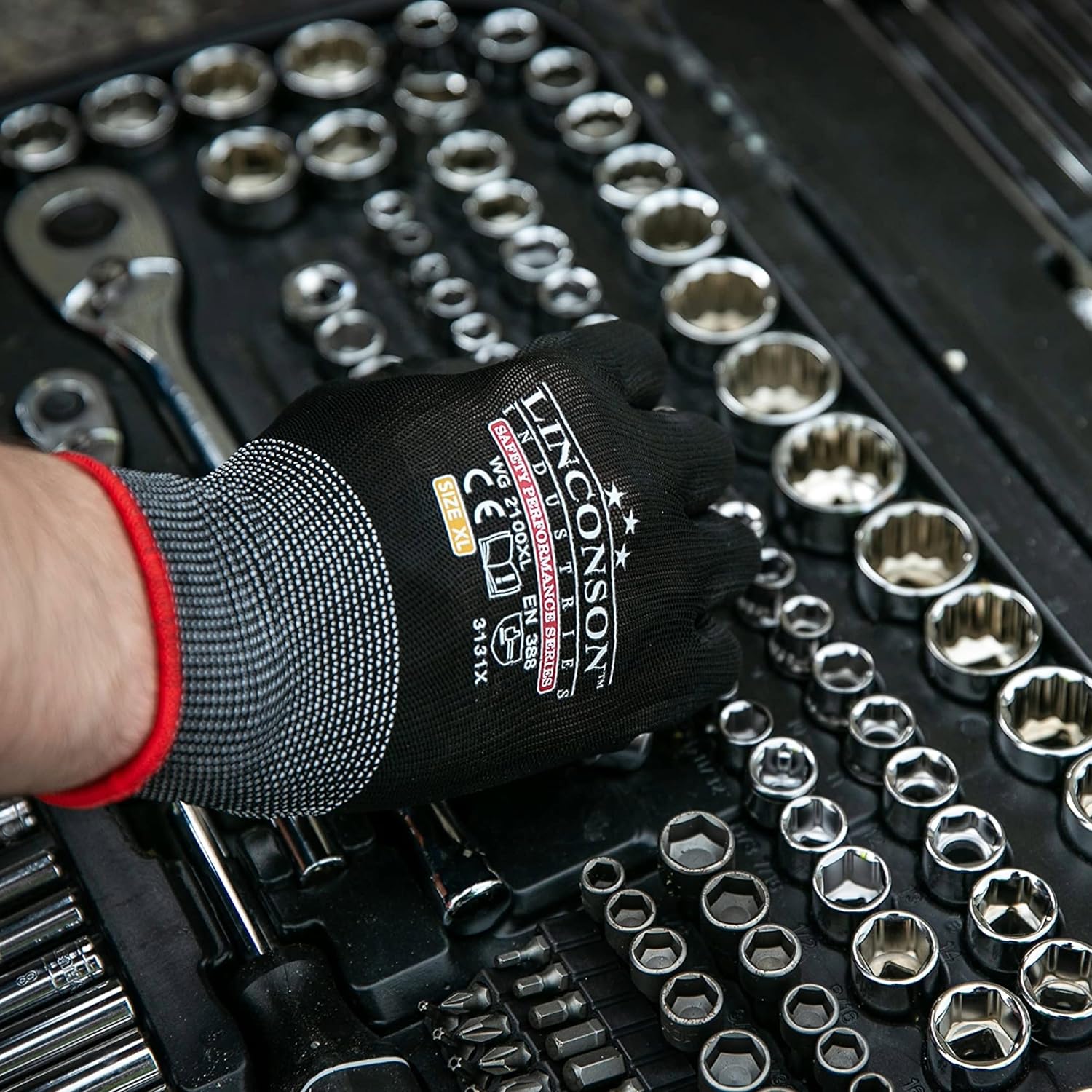 linconson Ultimate Grip Thin & Lightweight Construction Mechanic Work Gloves with PU Palm Coating