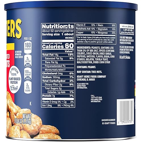 Miniatura 2 de Planters - cacahuetes tostados secos, bote de 52 oz (paquete de 2)