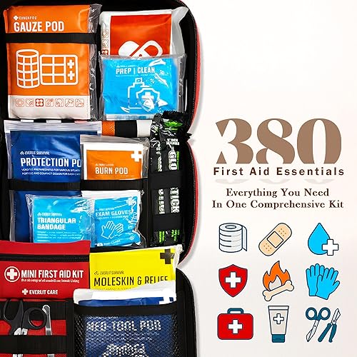 Miniatura 5 de Kit de primeros auxilios multiusos para cortes, rasguños, quemaduras, preparación de emergencia, para el hogar, oficina, automóvil, viajes,