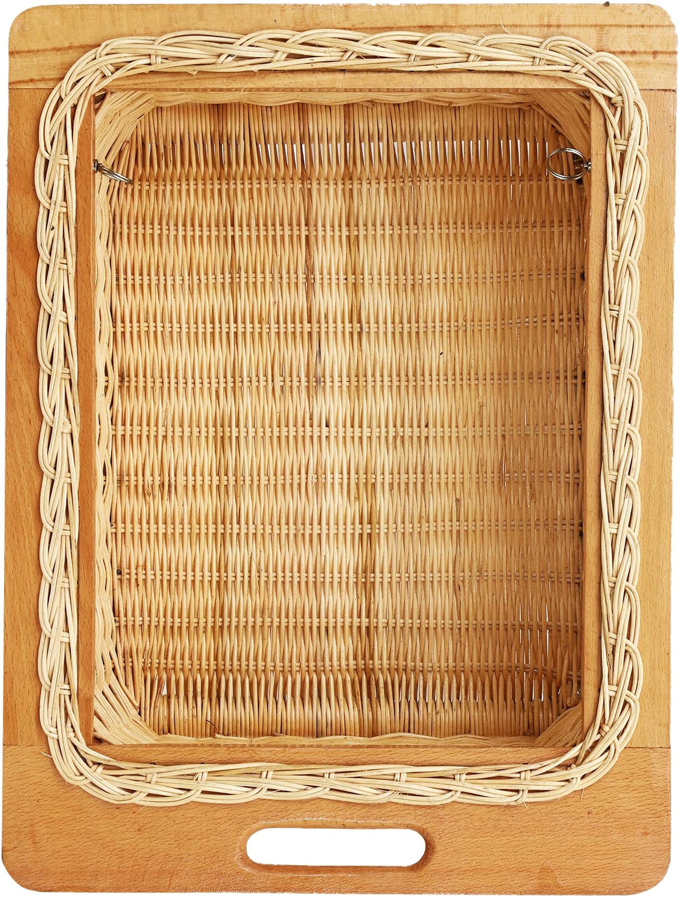 AKWAY Wicker Basket For Modular Kitchen | Pull Out Basket for Onion, Potato (16.5" W (414mm) x 20" L x 4" H, Beige)