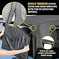 Vista 4 de TACTIK Repuesto de tela únicamente para parte superior suave, diamante negro, compatible con Jeep Wrangler JK de 2 puertas, techo de tela de ajuste