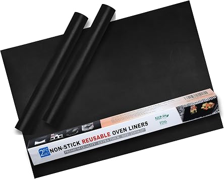 Oven Liners for Bottom of Oven Heavy Duty Non Stick Reusable Oven Liner for Gas & Electric Ovens Oven Mat for Bottom of Oven Heat Resistant to 500F, 23x16.25", 2 Pack
