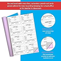 Vista 6 de Cherry Easy Removal Fold and Tear Tardy Slip Book with Carbonless Copies / 400 (3.89 x 2.92 Inches) Slips Per Book