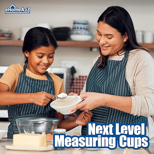 Miniatura 3 de eHomeA2Z Juego de tazas medidoras de acero inoxidable, 4 piezas de metal para utensilios de cocina líquidos secos (1, 5 piezas (cuchara))