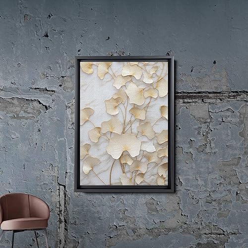Miniatura 2 de Original Ginkgo biloba Print On Canvas, Modern Textured Gold Wall Art, Abstract Gold Leaves Print, Living room Wall Decor, Modern Art Print, Arts