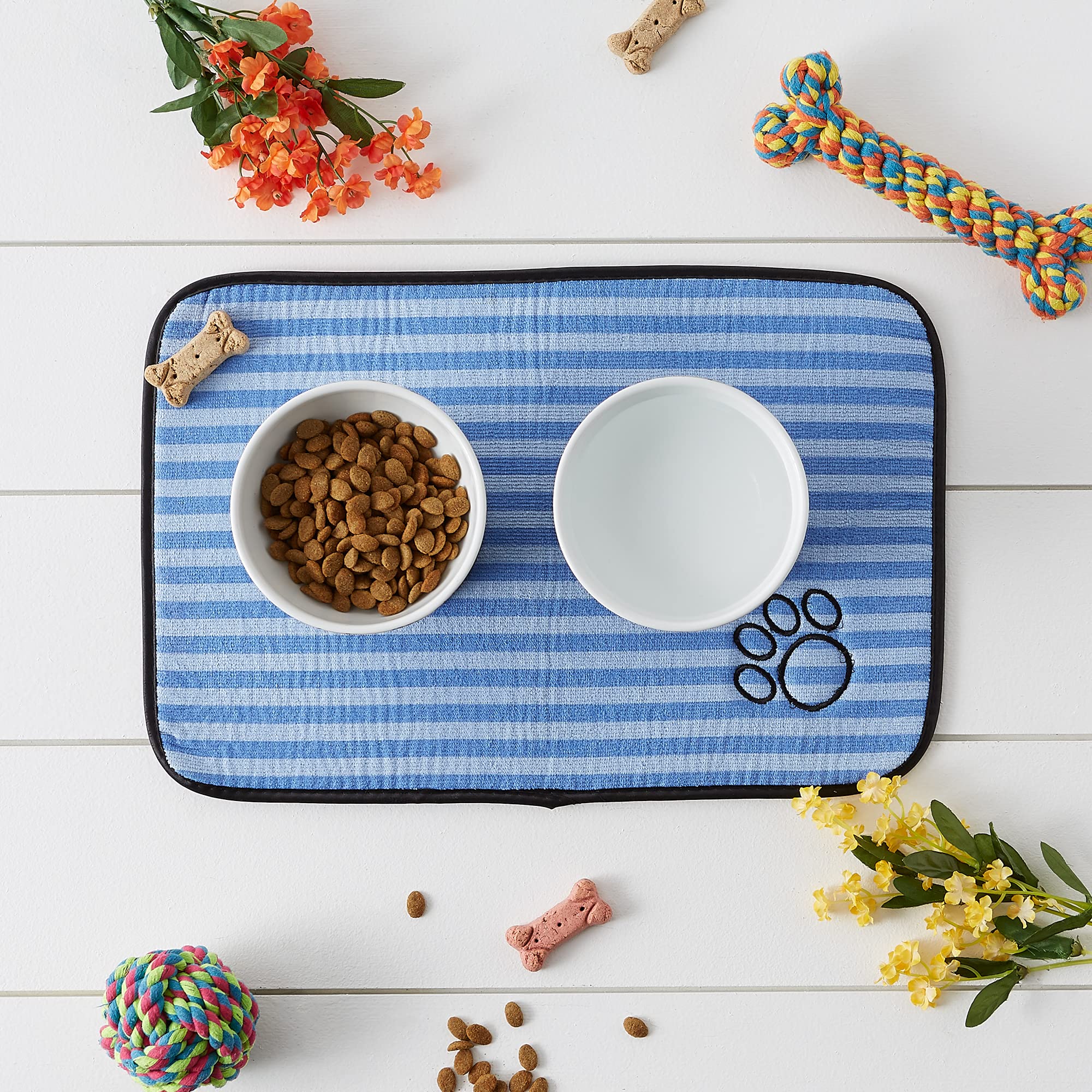 Bone Dry DII Pet Fußmatte für Futter, Wasser, Leckerlis in Mikrofaser für maximale Saugkraft