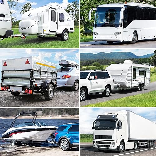 Miniatura 6 de MICTUNING Conector de enchufe de cable de remolque de 7 vías resistente con cubierta transparente, caja de conexiones de 7 bandas de 8 pies,