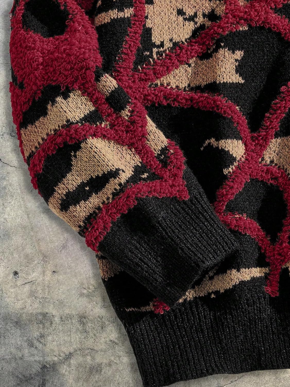 ZAFUL Halloween Sweaters for Mens Skeleton Sweater Crew Neck Vintage Y2K Knit Pullover Unisex Sweaters