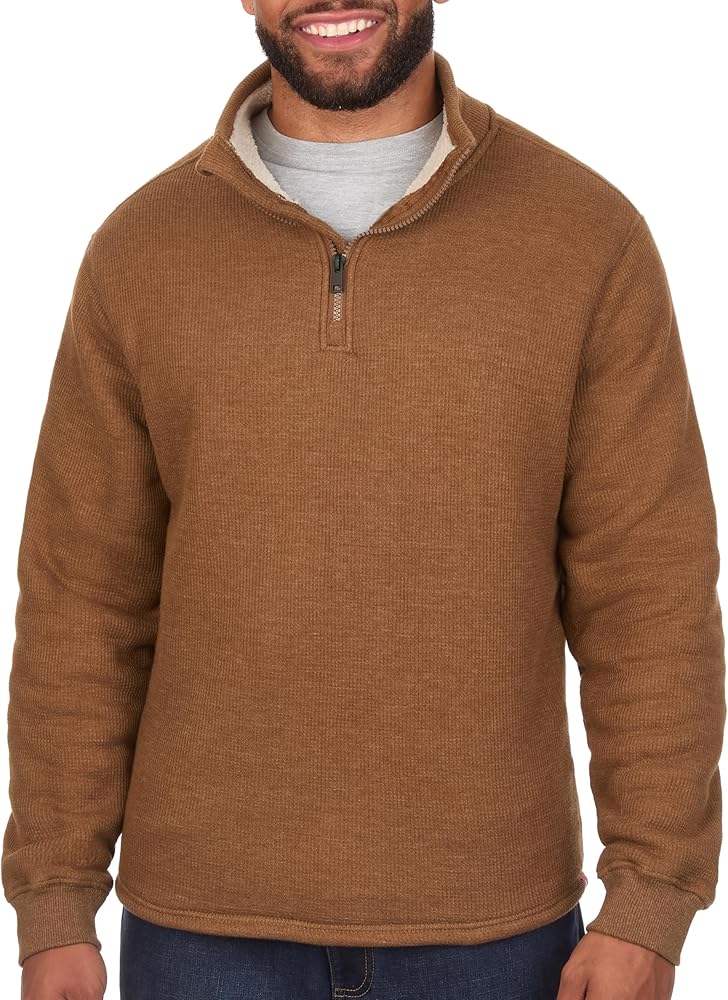 The American Outdoorsman Sherpa Lined Waffle Quarter Zip Mock Neck