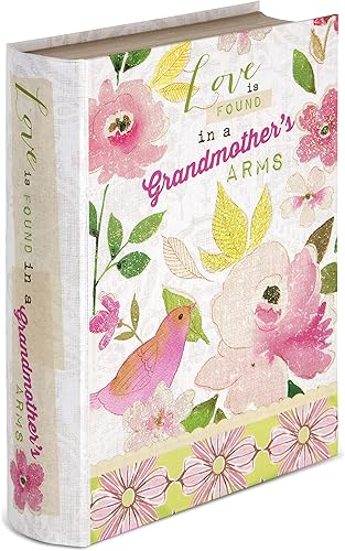 Pavilion Gift Company Grandmother - Caja musical para libros de 6.5 x 2 x 8.5 pulgadas, rosa, blanco, verde