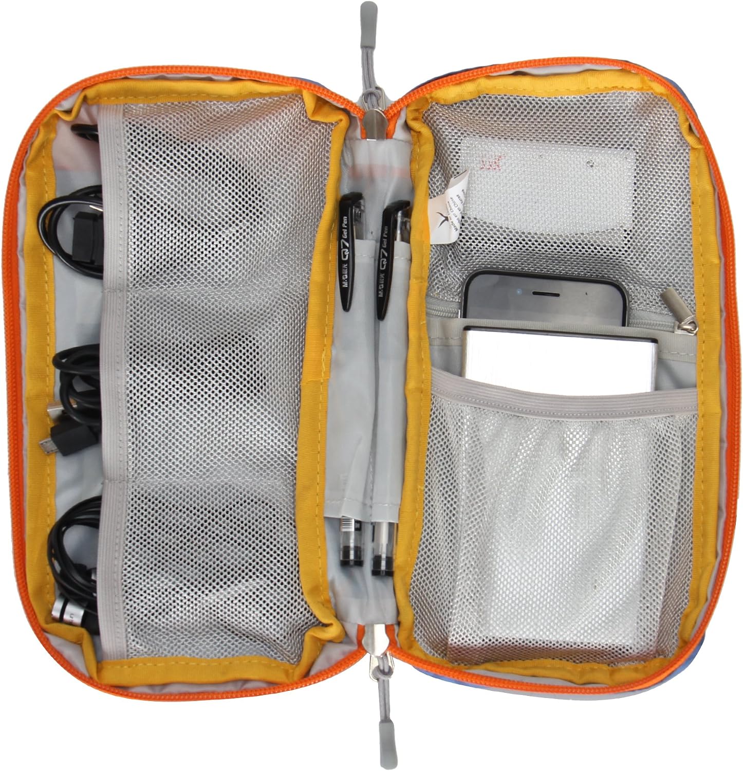 Hynes Eagle Cord Organizer Small Electronics Case Gadget Pouch Phone Accessories Storage Bag White Flowers