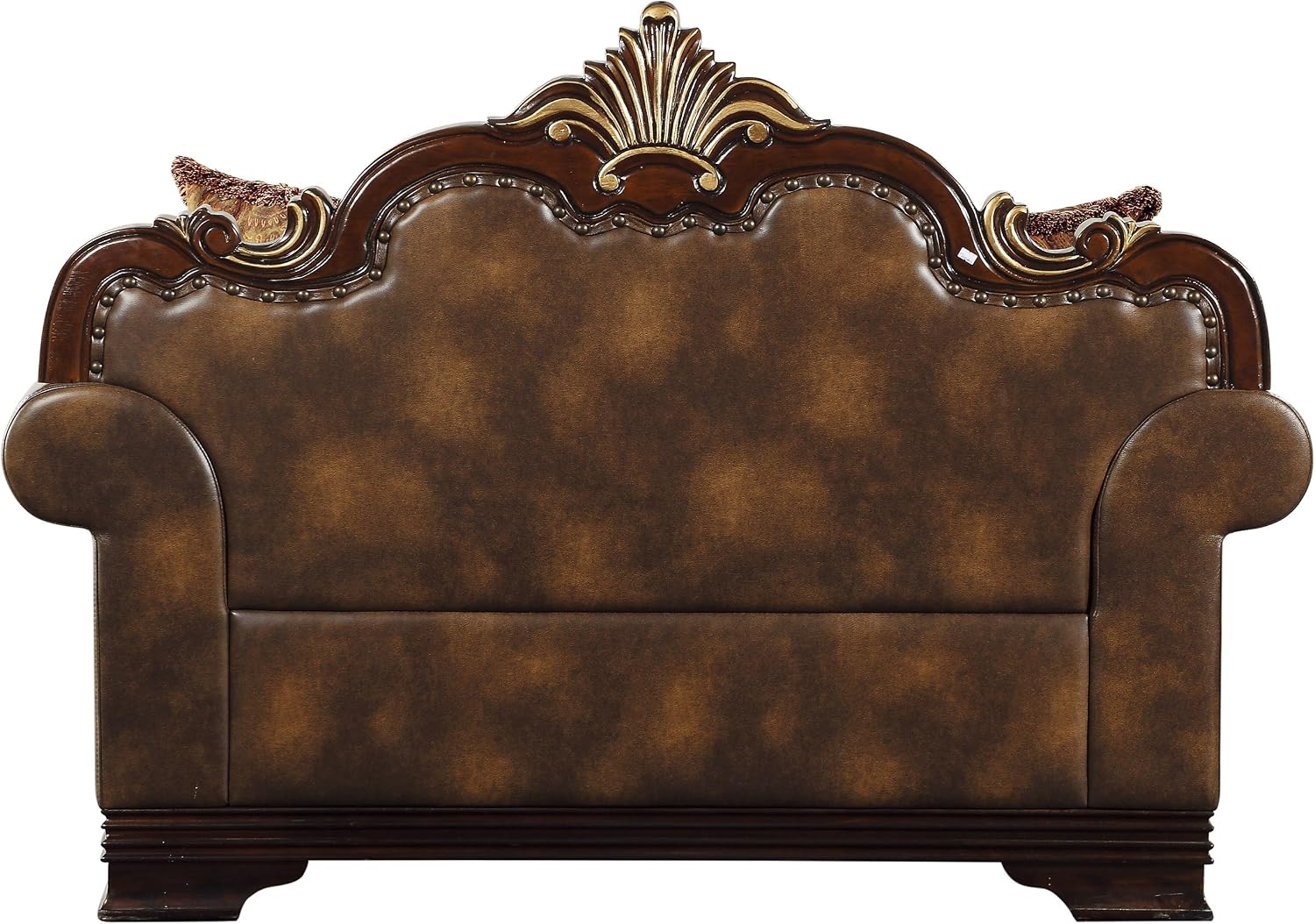 Homelegance 9815-2* Croydon Traditional Two-Tone Love Seat, 65", Brown Leather