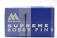 Marianna Black Bobby Pins 1 lb (720 Pins) - Super Grip Rubber Tipped Hair Pins, Perm-Safe for French Twists & Updos