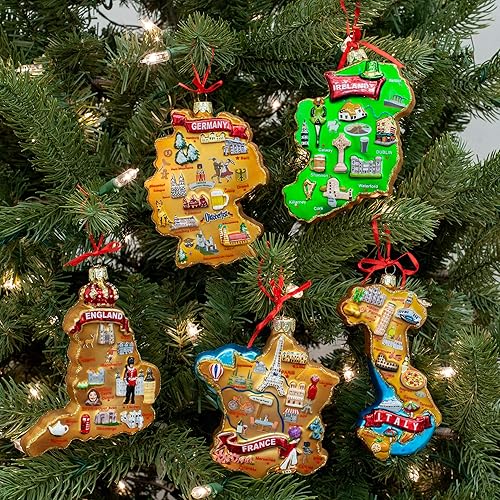 Miniatura 6 de 4.75-Inch France Map Glass Ornament