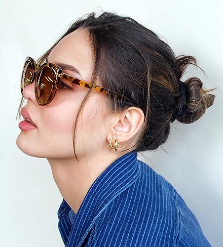 Miniatura 4 de V.W.E. 2 pares de lentes de sol de lectura bifocal de gran tamaño para mujer, lentes de lectura con gradiente tintado con lente vintage redonda