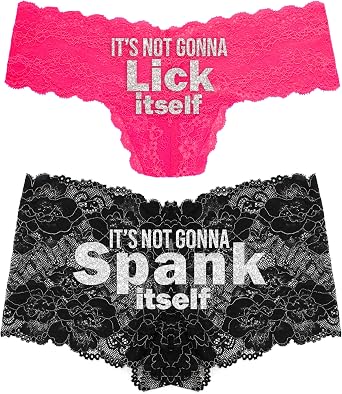 RhinestoneSash Funny Sayings Panties - Naughty for Girlfriend for Women