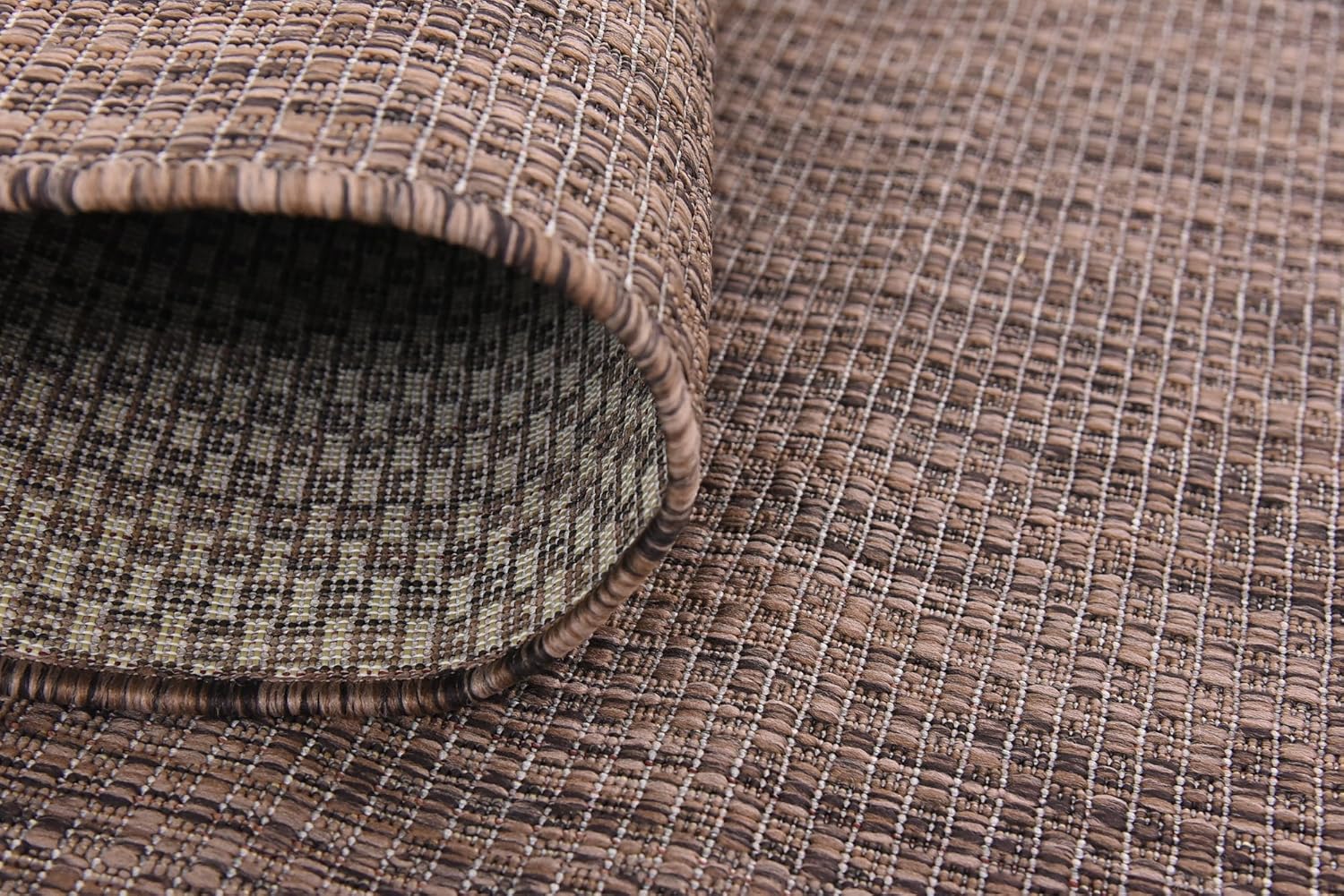 Versatile Light Brown 4' x 6' Synthetic Outdoor Rug