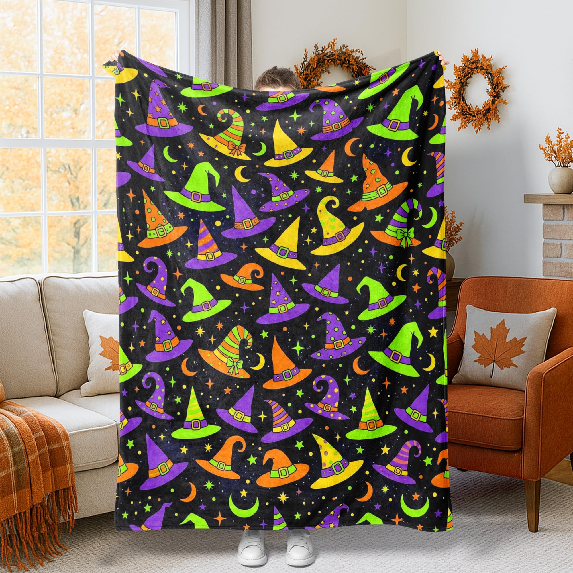 Couverture polaire Halloween contre le froid - Plaid chaud et respirant pour lit et voiture