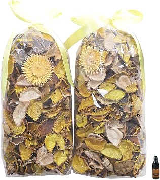 Qingbei Rina Pot pourri Bags, Lemon Scented Dried Flower,Yellow-240g