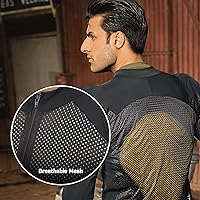 Vista 2 de WICKED STOCK Camisa de motocicleta blindada de malla para hombres y mujeres – Camiseta protectora de motocicleta de malla CE nivel 2 para verano