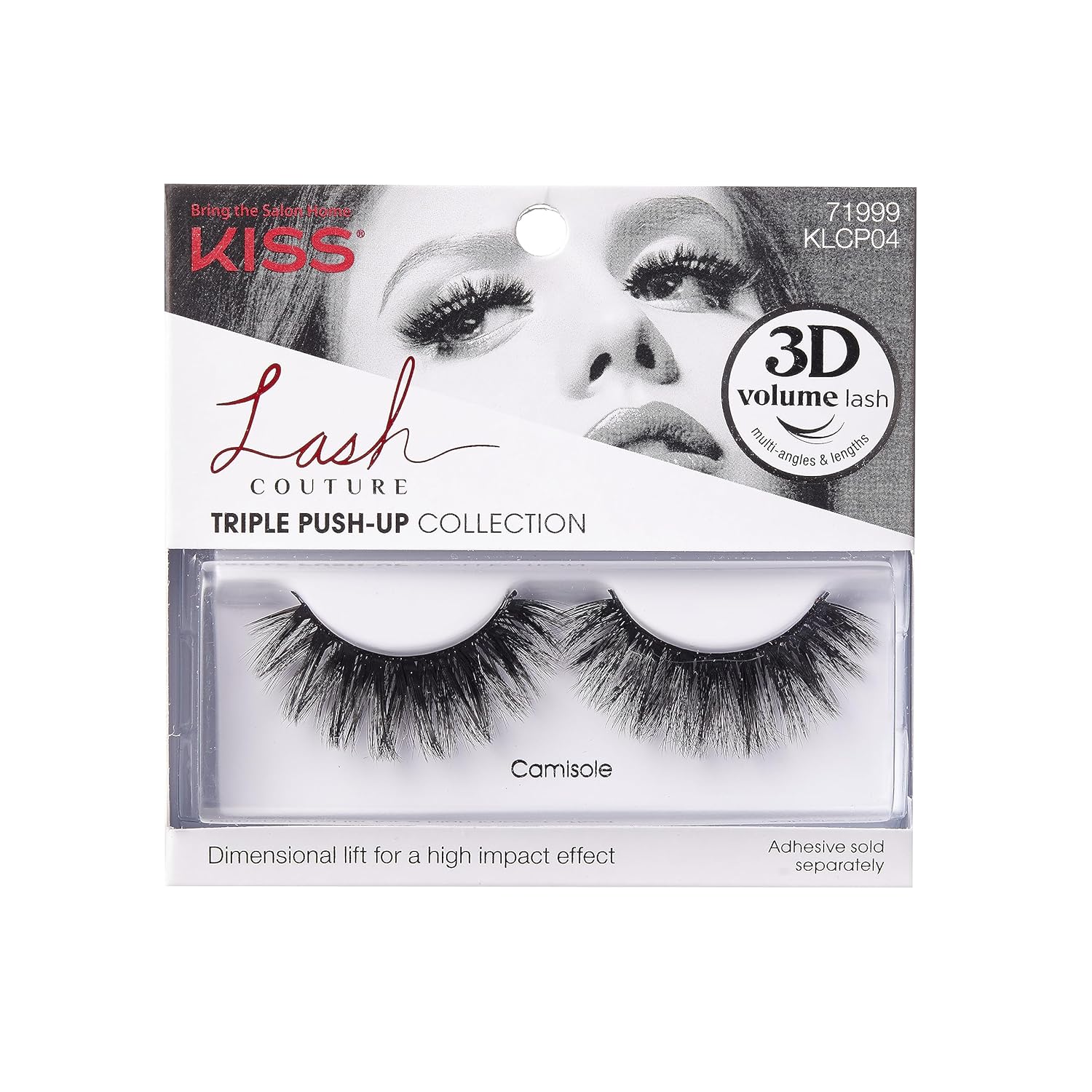 KISS Lash Couture Triple Push Up Collection 3D Volume False Eyelashes with Triple Design Technology Multi-Angles Lengths Reusable