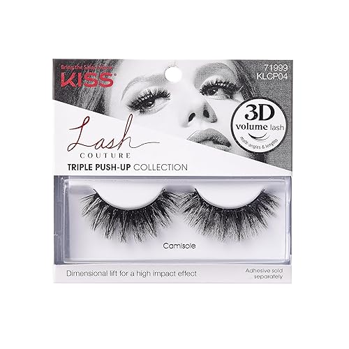 KISS Lash Couture - Colección Triple Push Up, pestañas postizas de volumen 3D con tecnología de diseño triple, múltiples ángulos y longitudes,