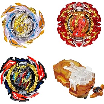 Set of 3 B-191 + Launcher Overdrive SP Starter Set Spinning Tops for Burst Quaddrive Evolution Rise Surge Arena