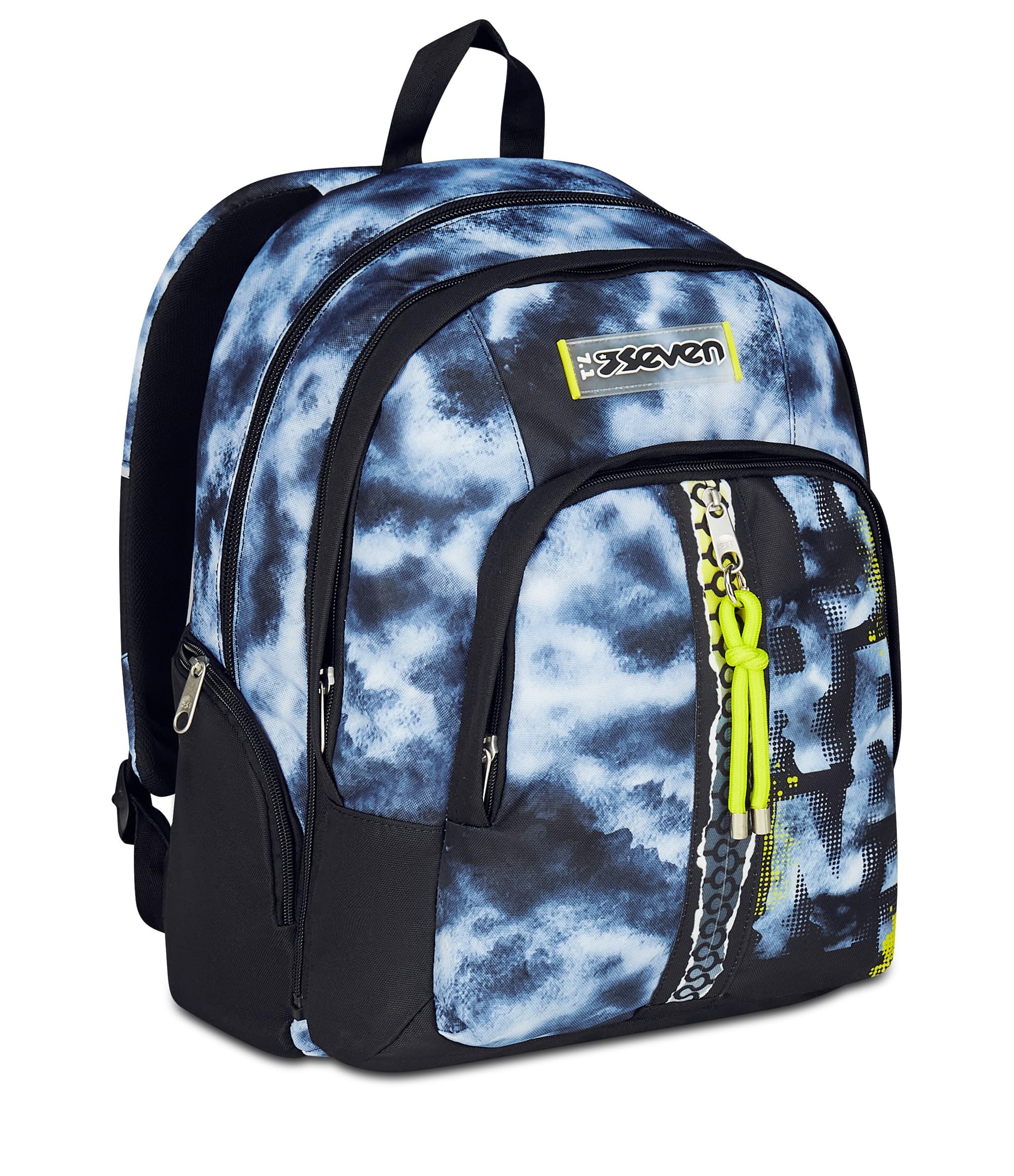 Seven Zaino Scuola Dual Detach, Grigio, Doppio Scomparto da 32 L, Con Tasca PC, Tasca Borraccia, Tasca Con Organizer e Scomparto Staccabile, Scuola Media e Superiore, Zaino Ragazzo