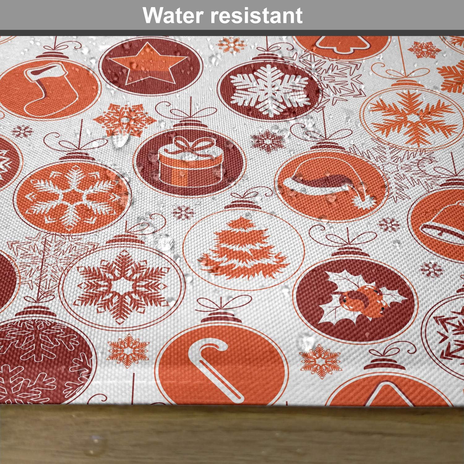 Ambesonne Christmas Place Mats Set of 4, Classical Themed Old Fashioned Celebration Carols Winter Design Patterns, Washable Fabric Placemats for Dining Table, Standard Size, White Vermilion
