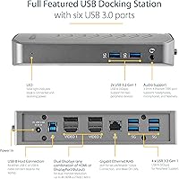 Vista 4 de StarTech.com USB-C USB-A Dock - Hybrid Universal USB 3.0 Docking Station for USB-C or USB-A Laptop - Dual Monitor 4K 60Hz HDMI/DisplayPort - 6x