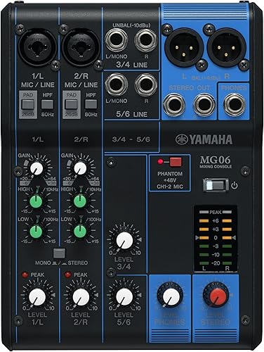 Mezclador estéreo compacto de 6 entradas Yamaha MG06