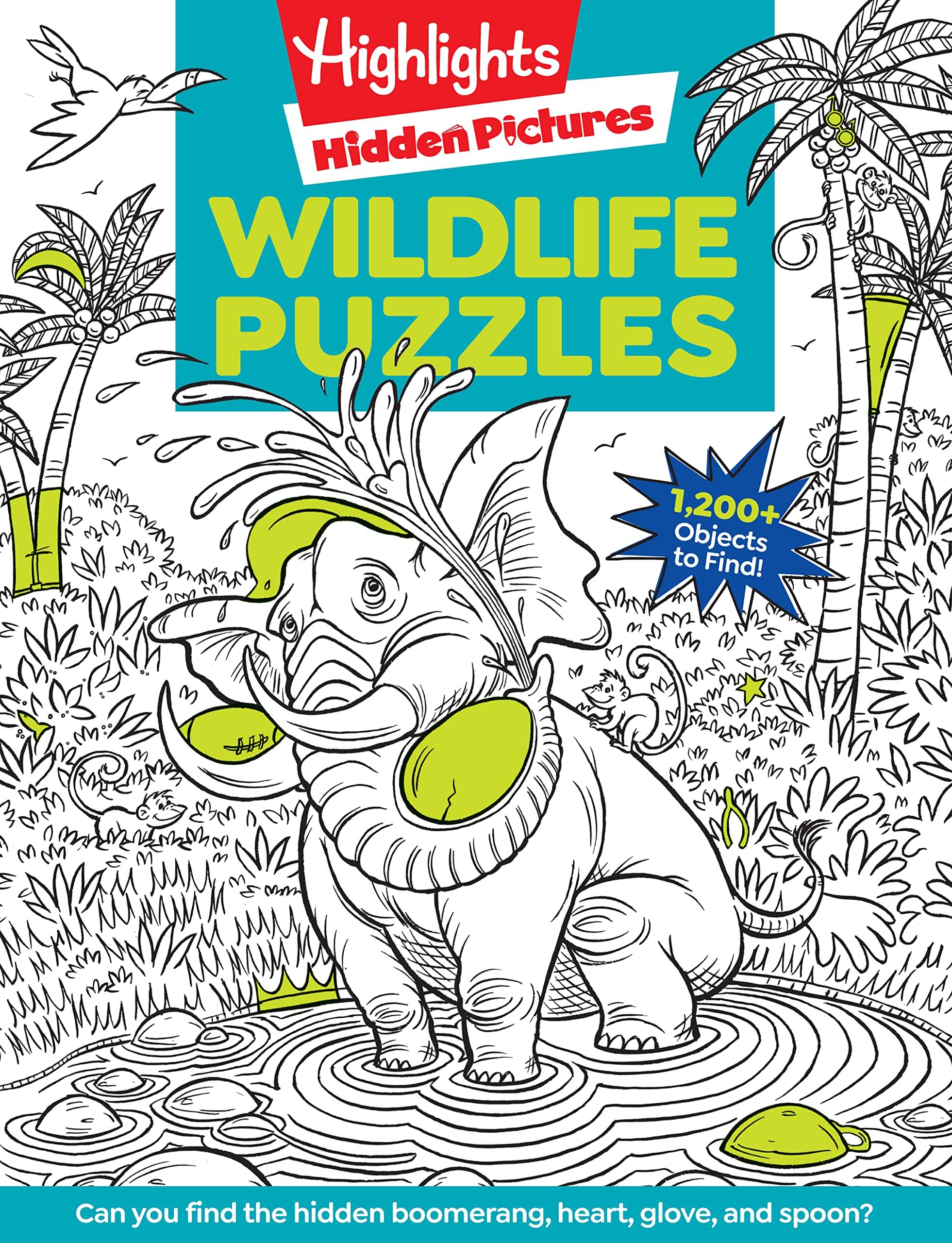 Wildlife Puzzles: Wildlife-Themed Hidden Pictures Puzzles for Kids 6 and Up, Search and Find Over 1,200 Hidden Objects in this Highlights Activity Book (Highlights Hidden Pictures) Paperback โ Illustrated, 1 Oct. 2013
