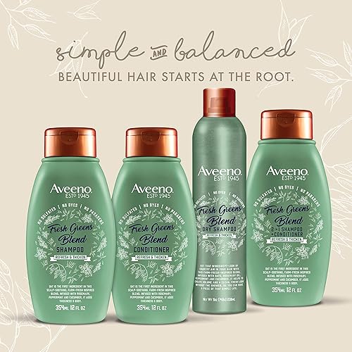 Miniatura 5 de Aveeno Fresh Greens Blend - Champú seco sin sulfatos con romero menta y pepino para espesar y nutrir champú seco voluminizador para cabello fino o