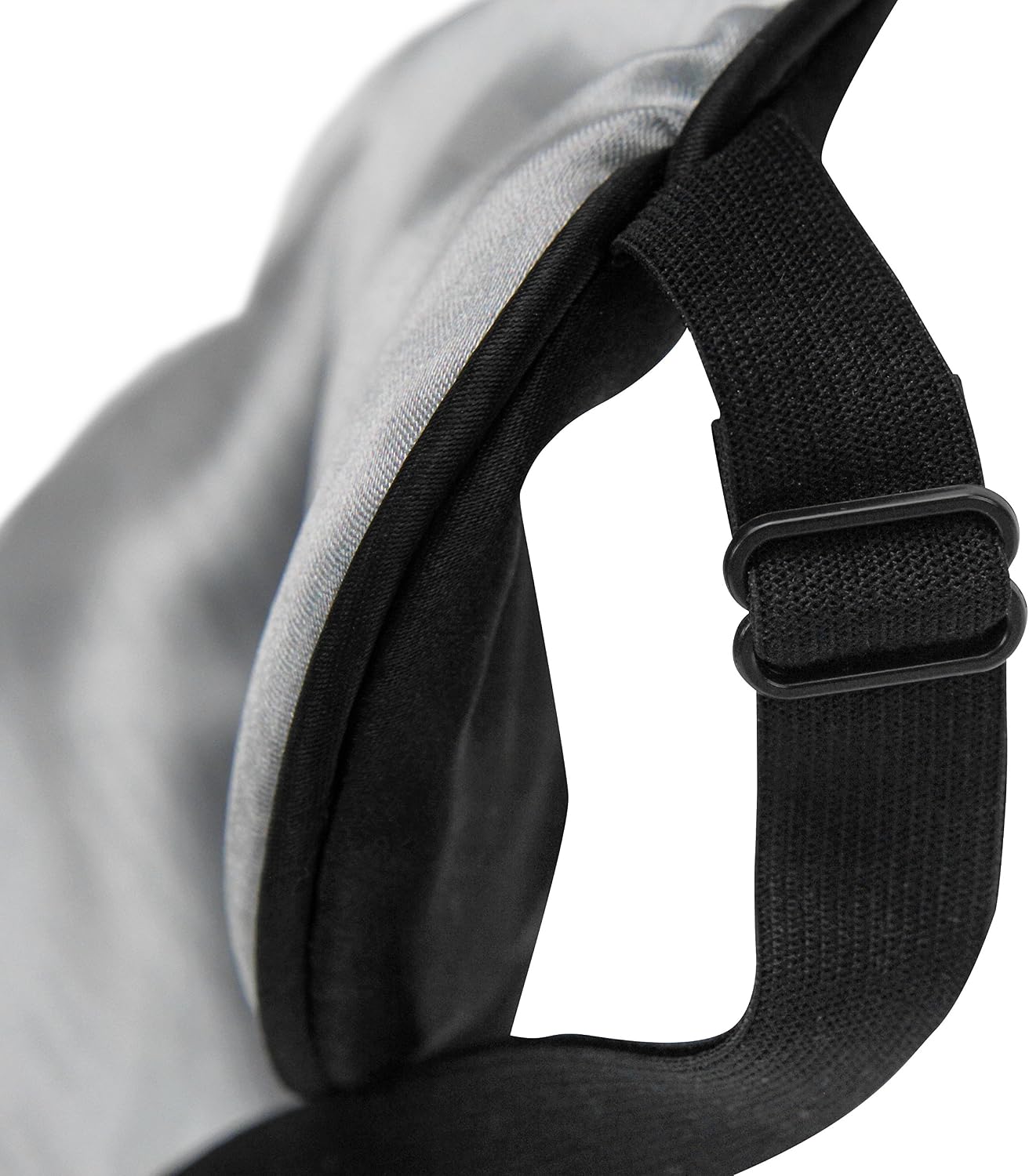S&T INC. Comfortable, Soft Satin Sleep Mask with Adjustable Strap for Home or Travel, Reversible, Black and Chevron (521501)