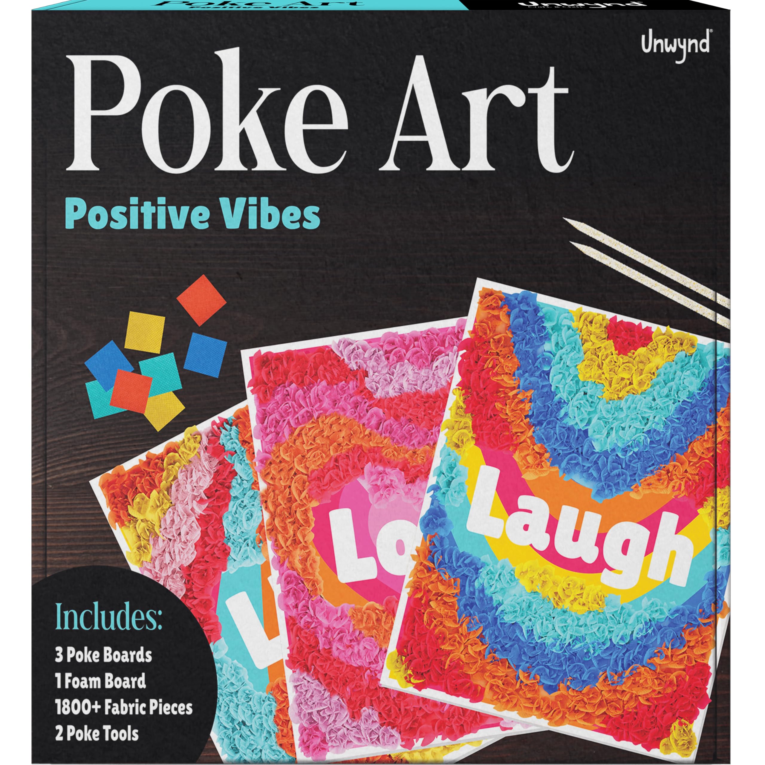Unwynd Women's Multi Positive Vibes Poke Kit, Mess-Free Arts And Crafts Kit For Adults, Teen Craft Kit, Gift For And Men