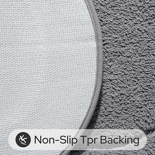 Miniatura 6 de HOMEIDEAS Juego de 2 alfombras de baño, tapetes de baño suaves y microfibra absorbente, lavables a máquina, para ducha, bañera, cocina (20 x 32 + 16