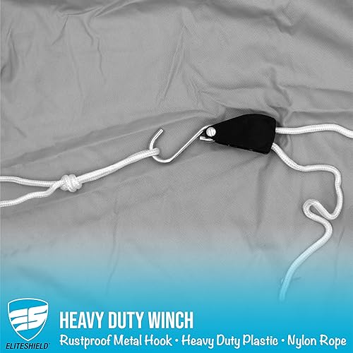 Miniatura 6 de Eliteshield Cubierta de lancha dura de alta resistencia con tapa en T, poliéster teñido en solución de grado marino, tratado con rayos UV,