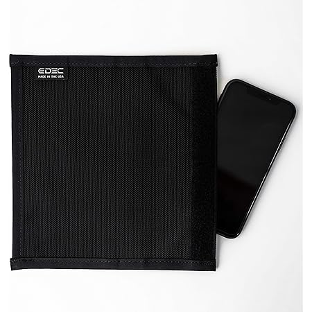 EDEC Non-Window Cell Phone Faraday Bag - Signal Blocking, Anti-Tracking, Anti-Spying, 5G RF EMF Radiation Protection for Cell Phones, Key Fobs and Credit Cards