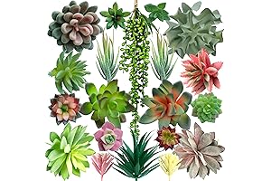 DECOROUS 20-Pack Unpotted Fake Succulent Plants for Home Decoration