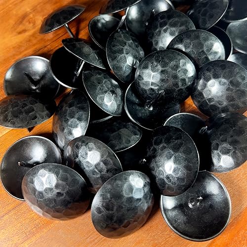 Paquete de 12 clavos de hierro, clavos decorativos de 1.25 pulgadas, tachuelas de tapicería, acento antiguo, clavos, para mejoras del hogar de