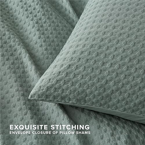 Miniatura 6 de Degrees of Comfort Funda de edredón Queen  Funda de edredón de 3 piezas con textura de gofre suave con funda de almohada para todas las estaciones