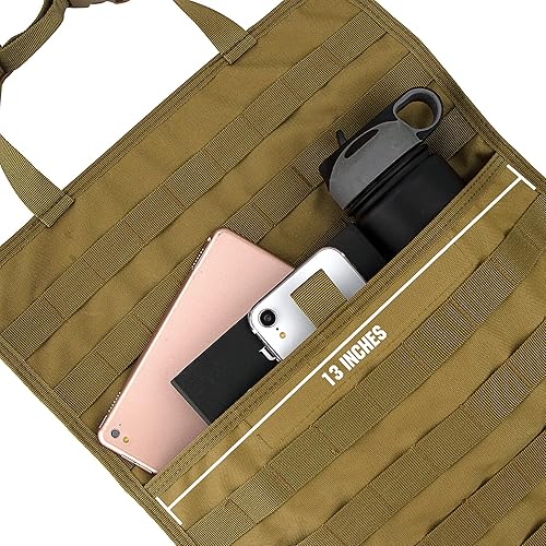 Miniatura 4 de IronSeals Organizador de respaldo de asiento de automóvil, panel táctico Molle a prueba de hundimiento, protector de asiento de vehículo de nailon,