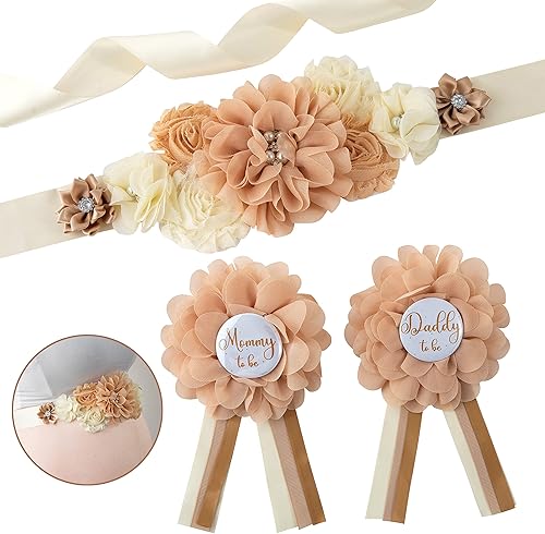 Miniatura 2 de Vemonllas Cinturón de maternidad para mamá para ser papá para ser ramillete, decoración de baby shower, accesorios para fotos de embarazo, regalos