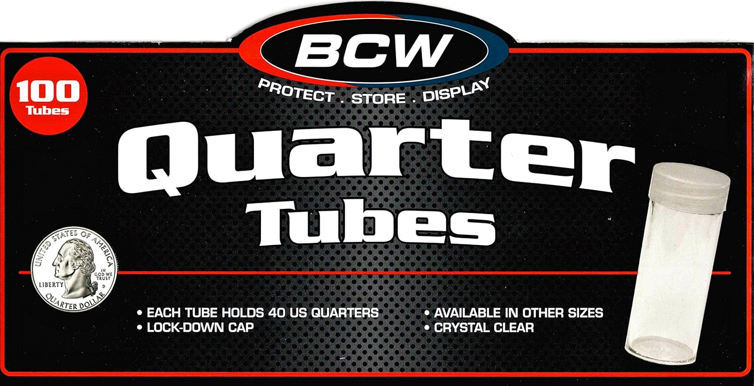 Edgar Marcus Coin Storage Tubes, Round Clear Plastic w