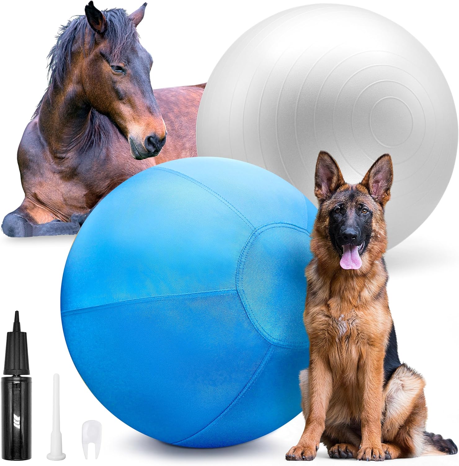 Herding Ball for Dogs Horses 25" - Large Ball for Dogs Australian Shepherd Chewers - Collieball Herding Toy - Blue