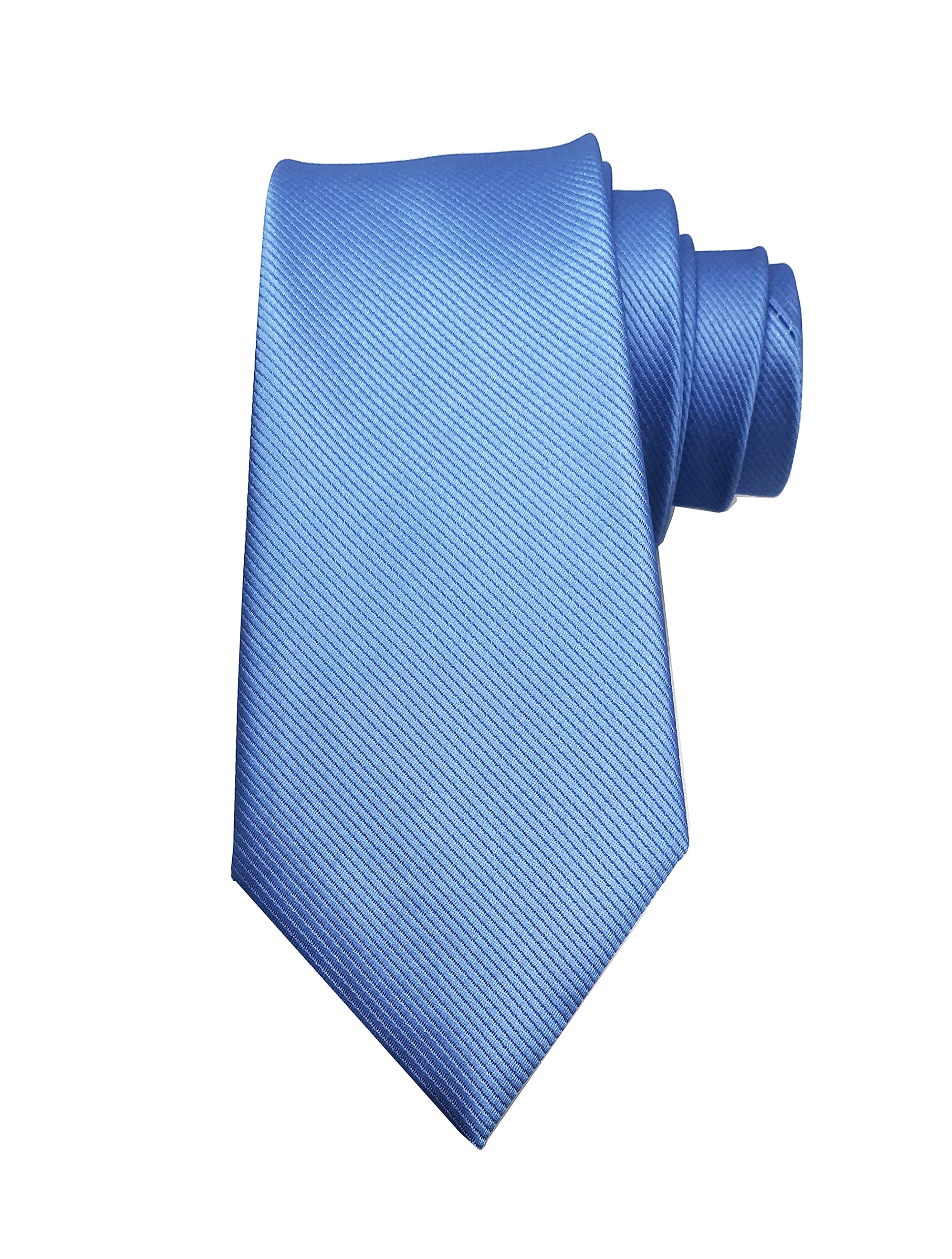 Wehug Men's Classic Solid Tie Silk Woven Necktie Jacquard Neck Light Blue Ties For Men EU-LD0058